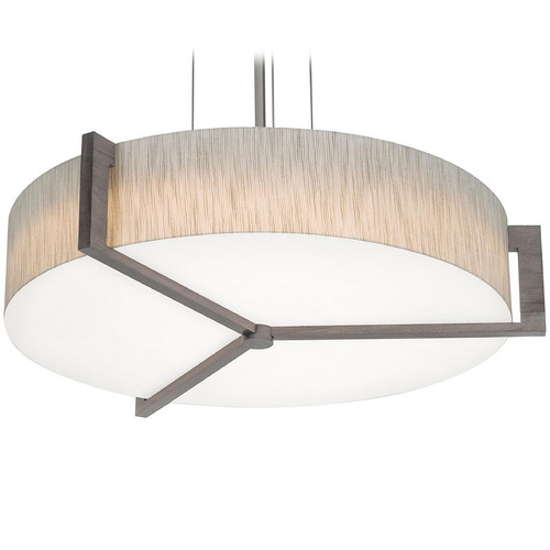 Afx Lighting Apex Satin Nickel LED Pendant Light with Drum Shade
