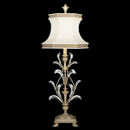 Fine Art Lamps Beveled Arcs Silver Leaf Table Lamp with Hexagon Shade