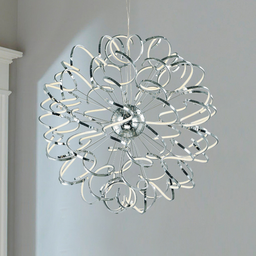 Chaos 40-Inch LED Pendant in Polished Chrome by ET2 Lighting