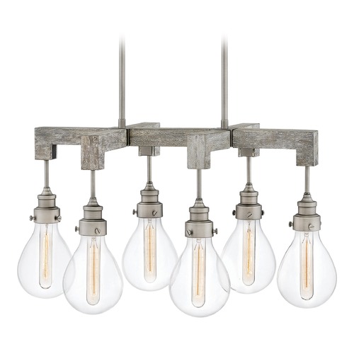 Hinkley Denton 29.75-Inch Pewter Linear Chandelier by Hinkley Lighting 3268PW