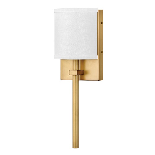 Hinkley Avenue LED Wall Sconce in Brass & Off White Linen by Hinkley Lighting 41010HB