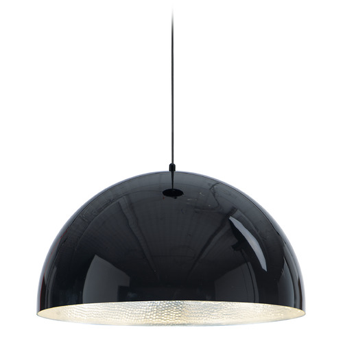 Hemisphere 31-Inch LED Pendant in Gloss Black & Aluminum by ET2 Lighting