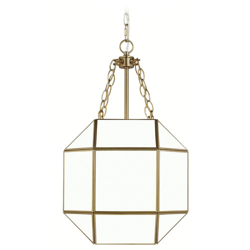 Visual Comfort Studio Collection Morrison Satin Brass Pendant Light with Octagon Shade