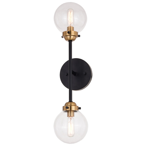 Vaxcel Lighting Orbit Oil Rubbed Bronze & Muted Brass Vertical Bathroom Light