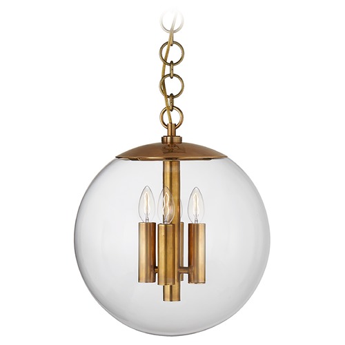 Aerin Turenne Medium Globe Pendant in Antique Brass by Visual Comfort Signature