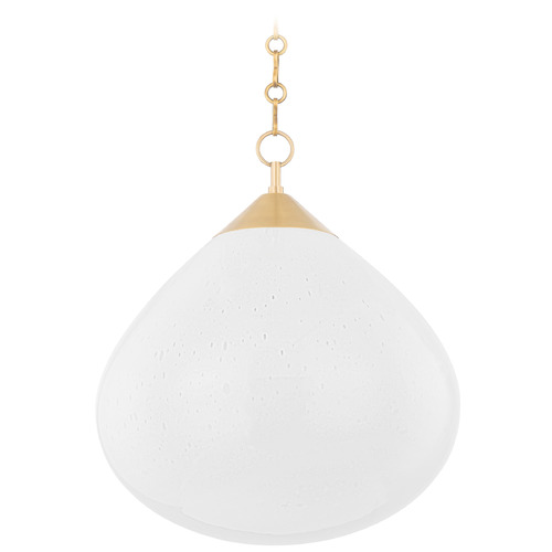 Corbett Lighting Semilla Vintage Brass LED Pendant Light with Teardrop Shade