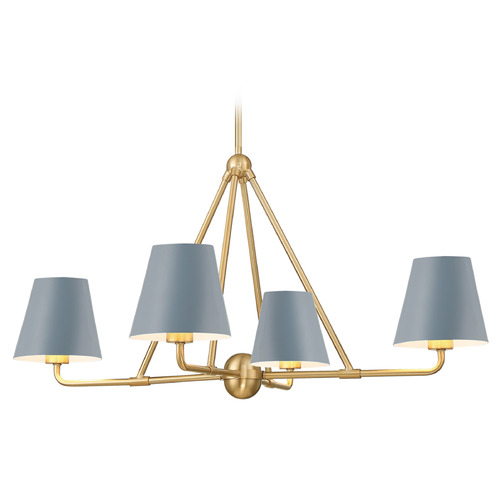 Crystorama Lighting Xavier Vibrant Gold , Blue Chandelier