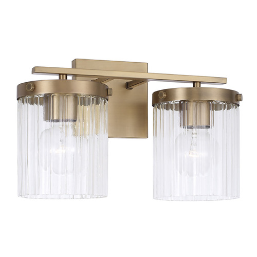 Vaughn 2-Light Vanity Light in Aged Brass by Capital Lighting