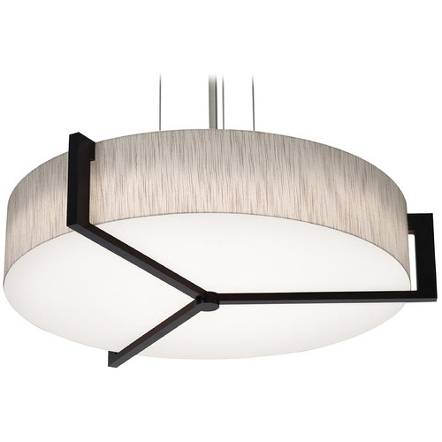 Afx Lighting Apex Satin Nickel LED Pendant Light with Drum Shade