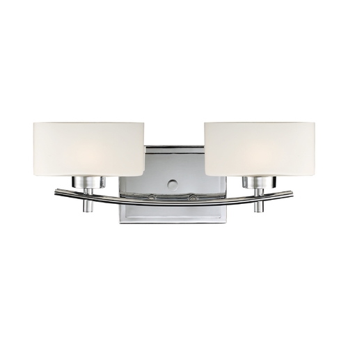 Elk Lighting Modern Bathroom Light with White Glass in Polished Chrome Finish 17081/2