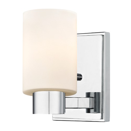Shiny Opal White Glass Sconce Chrome