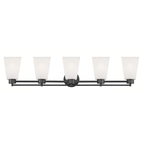 Design Classics Lighting Modern Bathroom Light White Glass Black 5 Lt 706-07 GL1057