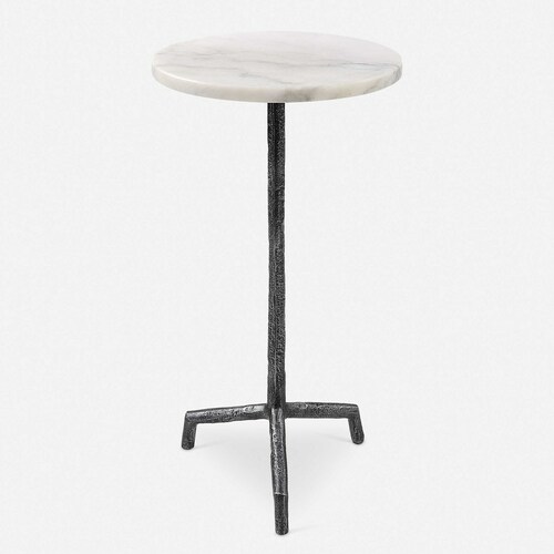 Puritan Drink Table in Aged Black with Marble by Uttermost Lighting