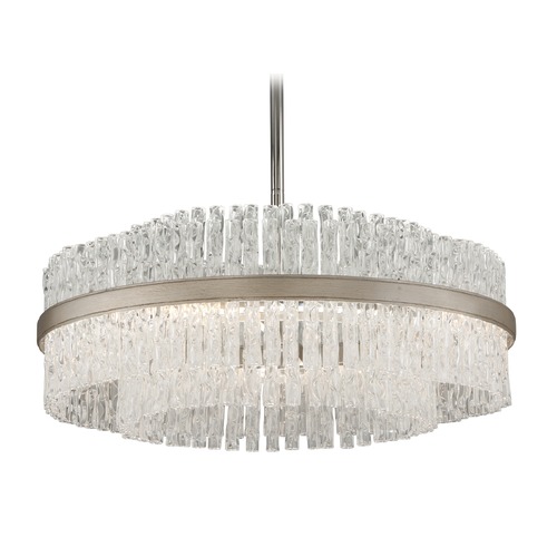 Corbett Lighting Chime Pendant in Silver Leaf & Polished Stainless by Corbett Lighting 204-46