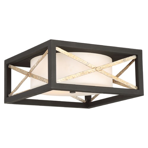 Nuvo Lighting Boxer Matte Black & Antique Silver Flush Mount by Nuvo Lighting 60/6132