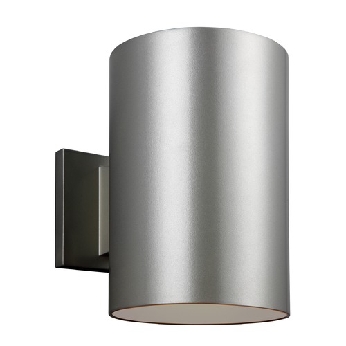 Visual Comfort Studio Collection Cylindrical LED Outdoor Wall Light in Painted Brushed Nickel by Visual Comfort Studio 8313901EN3-753
