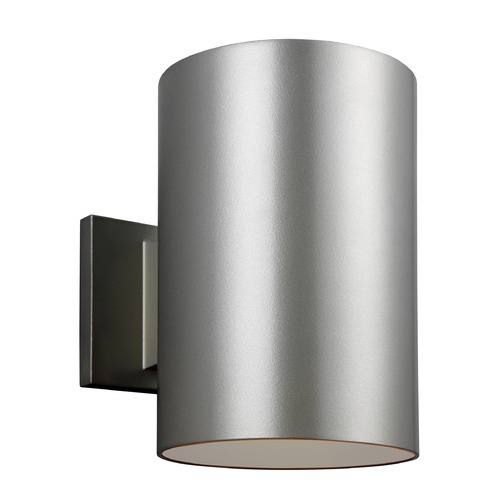 Cylindrical LED Outdoor Wall Light in Painted Brushed Nickel by Visual Comfort Studio