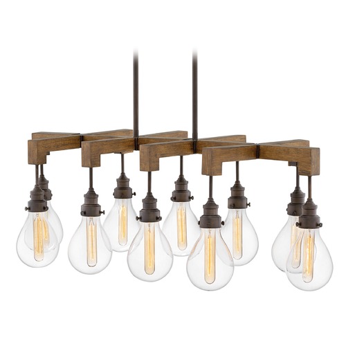 Hinkley Denton 48.50-Inch Industrial Iron Linear Chandelier by Hinkley Lighting 3269IN