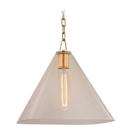 Hudson Valley Lighting Hudson Valley Lighting Sanderson Aged Brass Pendant Light with Square Shade 2714-AGB