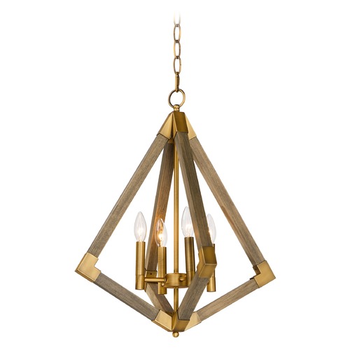 Maxim Lighting Maxim Lighting Vector Weathered Oak / Antique Brass Pendant Light 12252WOAB