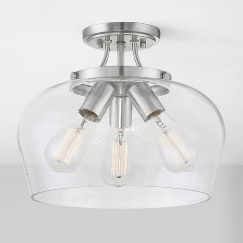 Octave 13-Inch Semi-Flush Mount in Satin Nickel by Savoy House