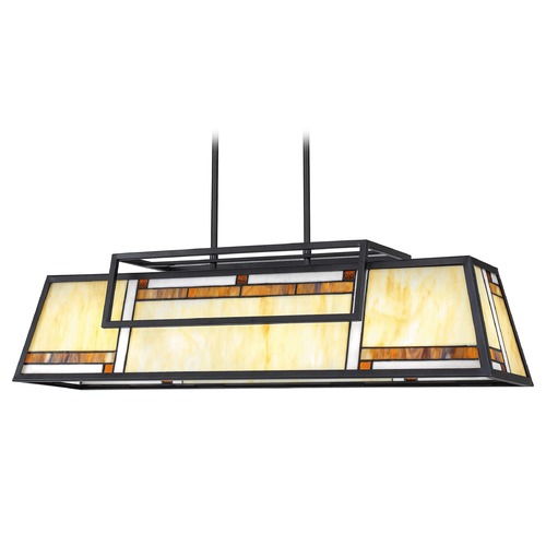Quoizel Lighting Quoizel Lighting Atwater Matte Black Island Light with Rectangle Shade ATW439MBK