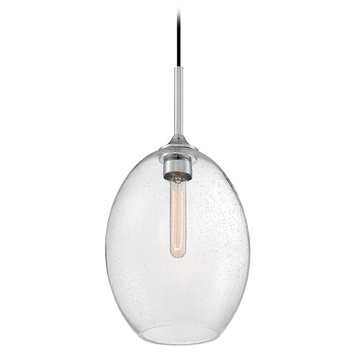 Aria Polished Nickel Pendant with Oval Shade by Satco Lighting