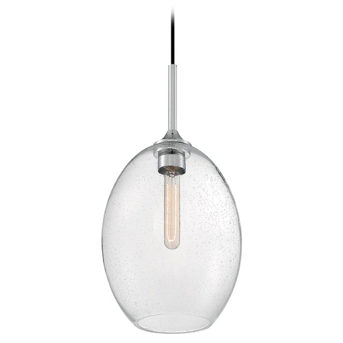 Satco Lighting Aria Polished Nickel Pendant with Oval Shade by Satco Lighting 60/7037