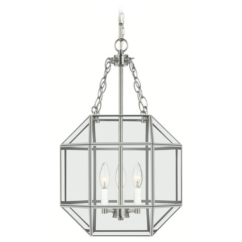 Visual Comfort Studio Collection Morrison Brushed Nickel Pendant Light with Octagon Shade