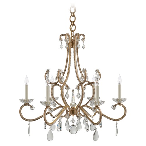 Visual Comfort Signature Collection Aerin Montmartre Medium Chandelier in Antique Brass by Visual Comfort Signature ARN5129HABCG