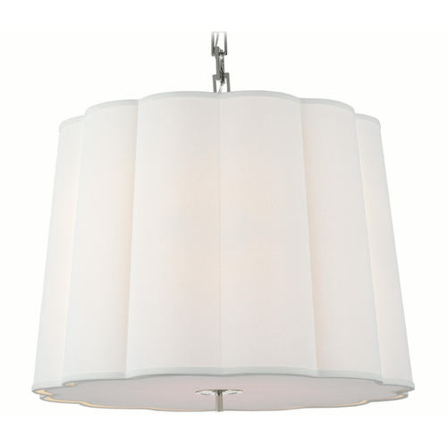Visual Comfort Signature Collection Visual Comfort Signature Collection Simple Scallop Soft Silver Pendant Light with Scalloped Shade BBL5015SS-L
