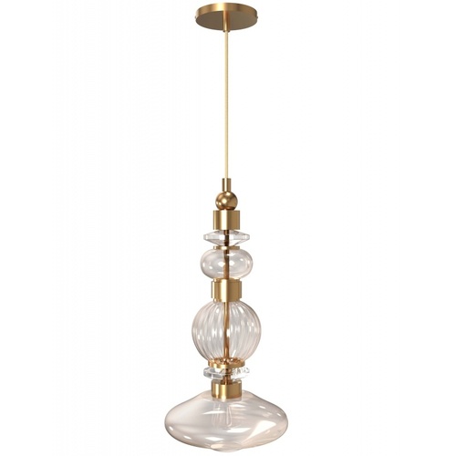 Avra 20-Inch High LED Pendant in Aged Brass by Avenue Lighting