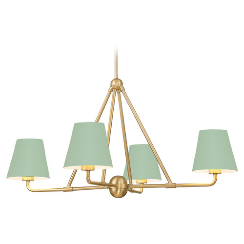 Crystorama Lighting Xavier Vibrant Gold , Green Chandelier