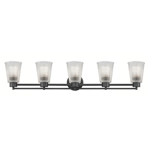 Design Classics Lighting Prismatic Glass Modern Bathroom Light Black 5 Lt 706-07 GL1056-FC