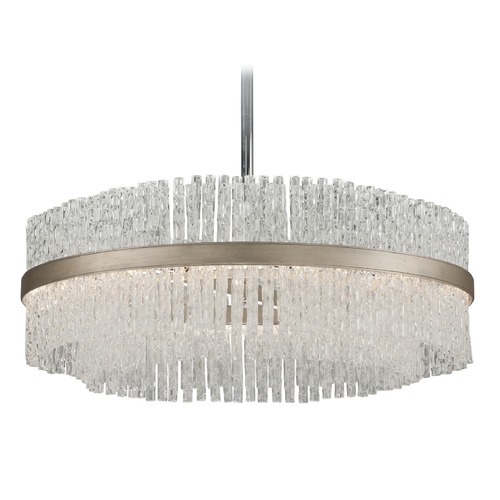 Corbett Lighting Chime Pendant in Silver Leaf & Polished Stainless by Corbett Lighting 204-48