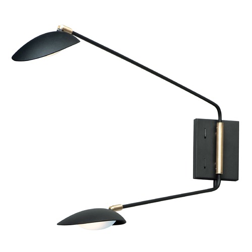 Maxim Lighting Scan Black & Satin Brass LED Convertible Wall Lamp by Maxim Lighting 21692BKSBR