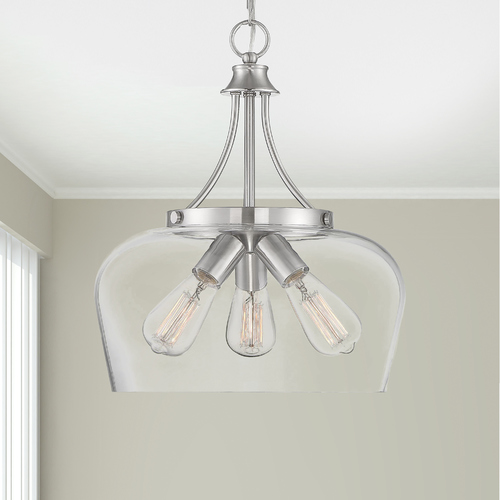 Octave 15-Inch Pendant in Satin Nickel by Savoy House