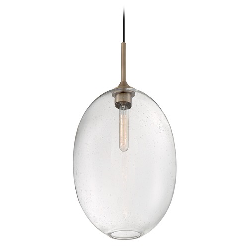 Aria Burnished Brass Pendant with Oval Shade by Satco Lighting