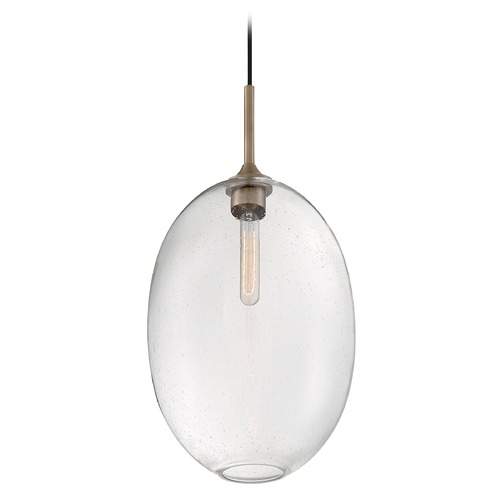 Satco Lighting Aria Burnished Brass Pendant with Oval Shade by Satco Lighting 60/7018