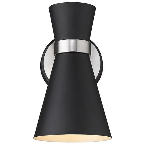 Z-Lite Soriano Matte Black & Brushed Nickel Sconce by Z-Lite 728-1S-MB-BN