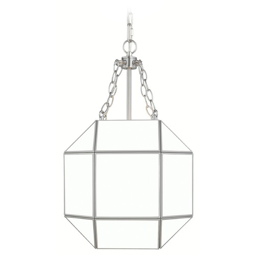 Visual Comfort Studio Collection Morrison Brushed Nickel Pendant Light with Octagon Shade