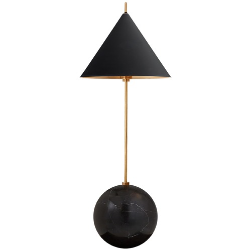 Visual Comfort Signature Collection Kelly Wearstler Cleo Orb Lamp in Brass & Black by Visual Comfort Signature KW3118ABBLK
