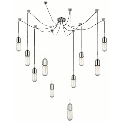 Visual Comfort Signature Collection Thomas OBrien Junio Chandelier in Polished Nickel by VC Signature TOB5645PNCG10