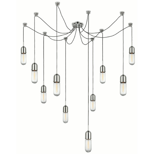 Thomas OBrien Junio Chandelier in Polished Nickel by VC Signature