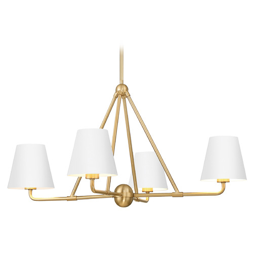 Crystorama Lighting Xavier Vibrant Gold , White Chandelier