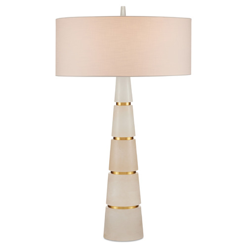 Currey and Company Eleanora Natural / Natural Brass Table Lamp with Drum Shade