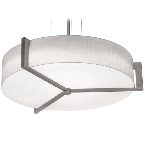 Afx Lighting Apex Satin Nickel LED Pendant Light with Drum Shade