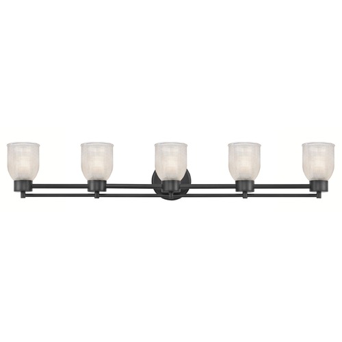 Design Classics Lighting Prismatic Glass Modern Bathroom Light Black 5 Lt 706-07 GL1058-FC
