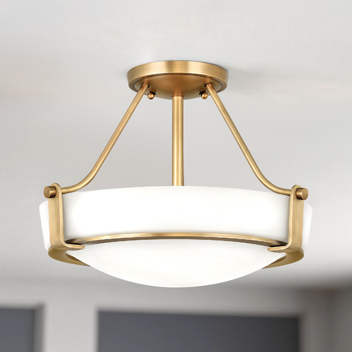 Hathaway 16-Inch Heritage Brass Semi-Flush Mount by Hinkley Lighting