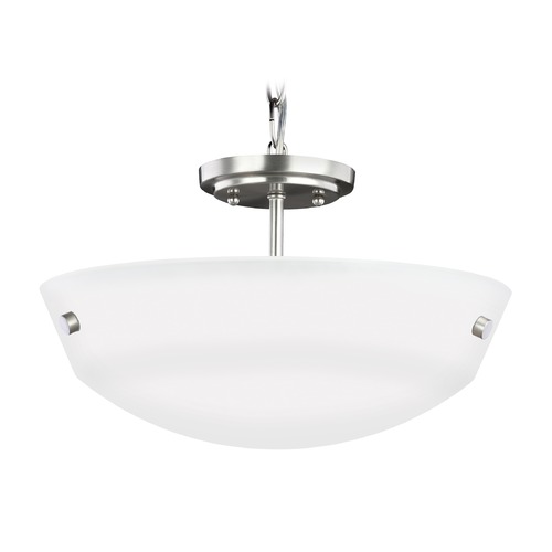 Generation Lighting Kerrville 2-Light Convertible Pendant in Brushed Nickel by Generation Lighting 7715202-962